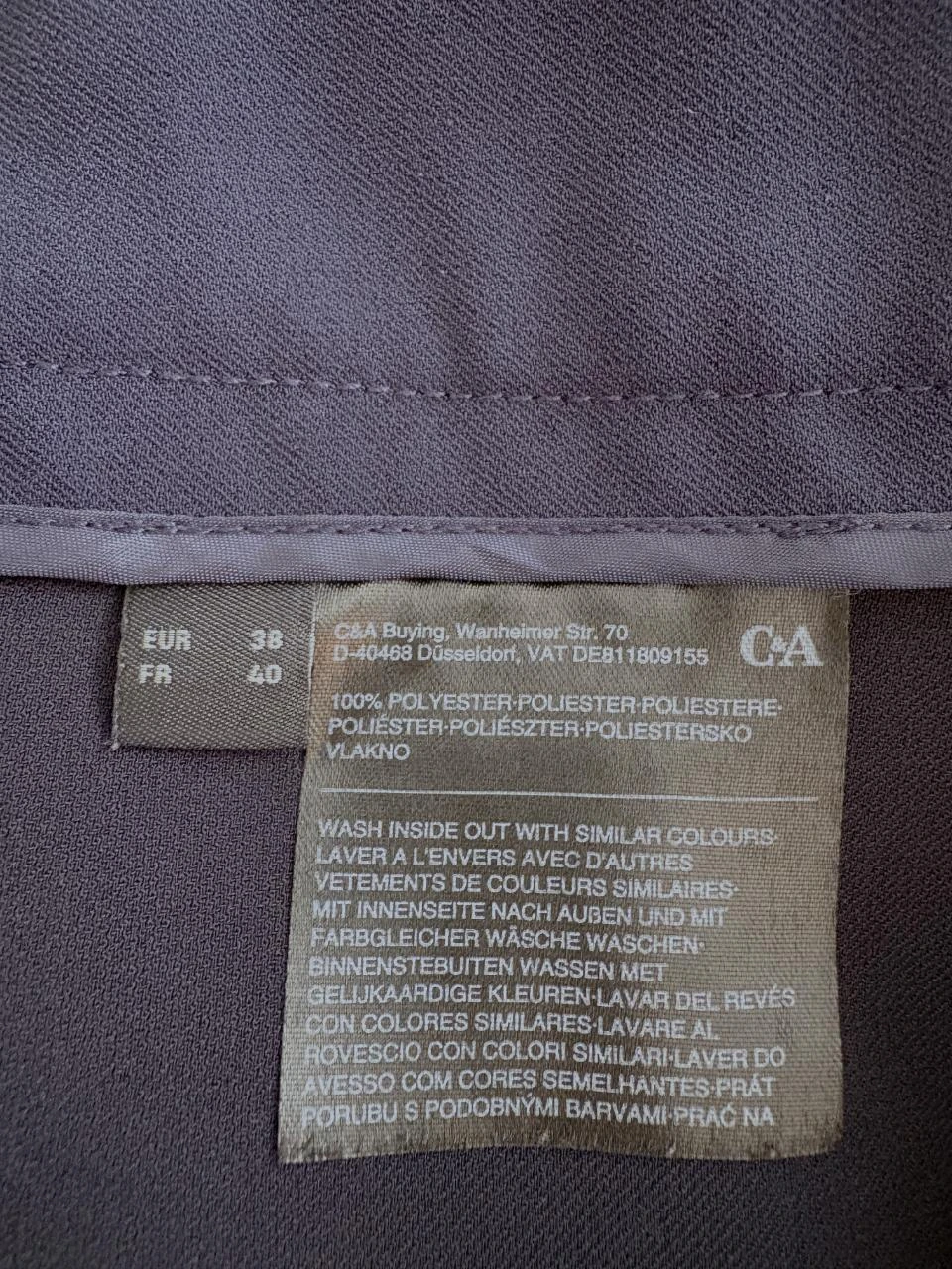 C&A Dark Blue Straight Leg Trousers – Zip & Double Hook Closure – Size 38 – photo 8